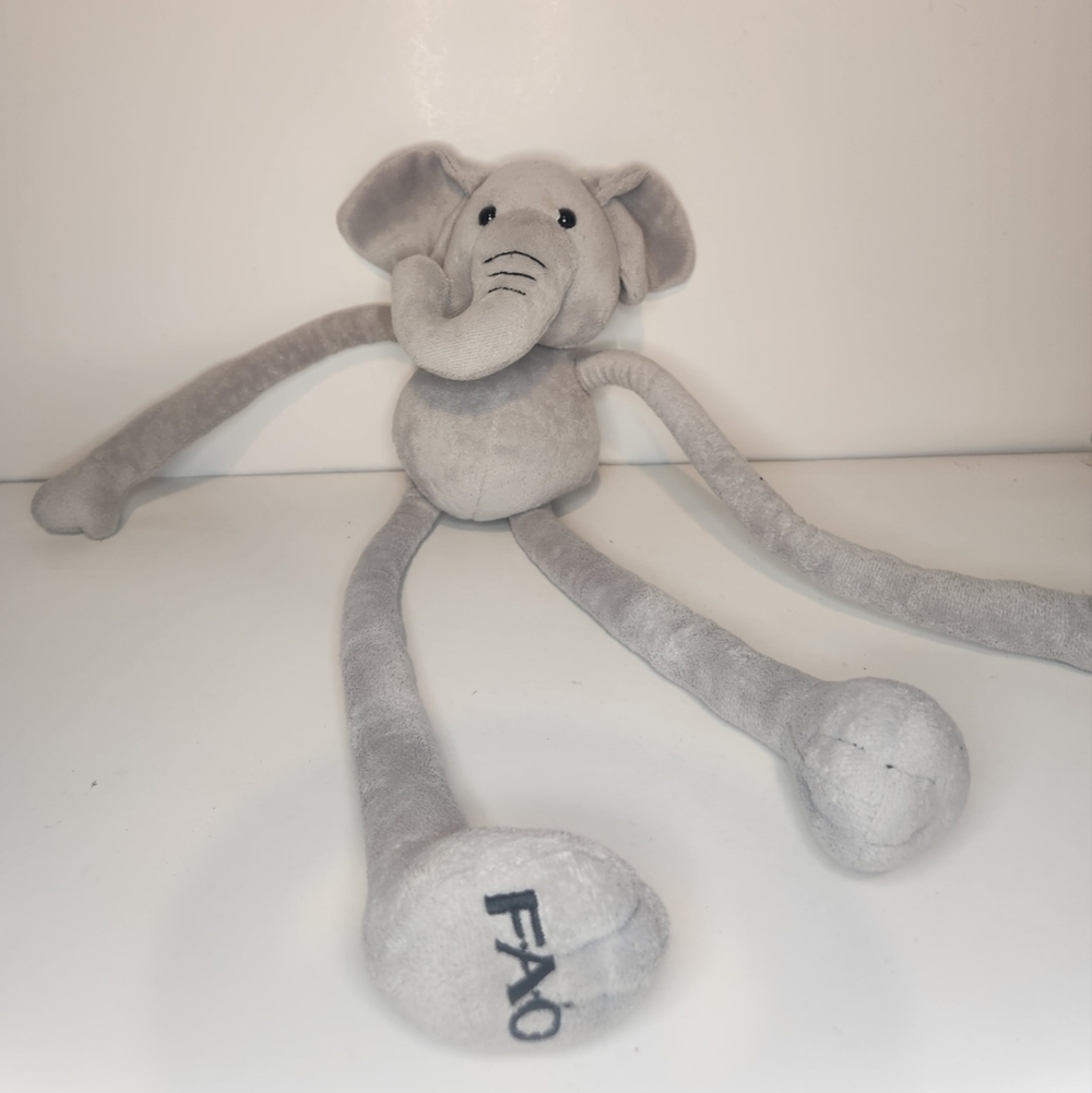 Like new F.A.O Schwarz Elephant Plush with Adjustable Limbs Stuffed Anim…